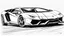 Placeholder: lamborigini car drawn without color for coloring