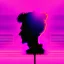 Placeholder: The silhouette of a musical performer in the spotlight. - very noticeable shadows - very realistic details - style: "synthwave"