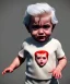 Placeholder: Pedro almodovar toddler, full body, white hair, dramatic lighting, hyper realistic