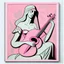 Placeholder: picasso Neoclassicism pink woman and guitar more lines realistic