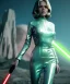 Placeholder: Ultra Realistic retro sci-fi portrait image from 1960, spaceship, sweet young Jane Fonda, dress with tight latex suit, lightsaber, soft color, highly detailed, unreal engine 5, ray tracing, RTX, lumen lighting, ultra detail, volumetric lighting, 3d, finely drawn, high definition, high resolution.