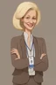 Placeholder: Portrait of a blonde british 50 year old female politician by Pixar