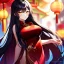 Placeholder: Clear focus, 8k, high quality, detailed, beautiful lighting, vibrant colors, black long hair, vibrant golden eyes, girl, red chinese clothes,