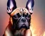 Placeholder: a detailed illustration of a french bulldog, phoenix bird wallpaper, luminescent body, full body, symmetrical body, realistic, glowing muscles, sharp focus, meticulously detailed, soft evening sky, 64k