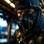 Placeholder: portrait of a ninja with mask off entering an air ship, photo-realistic, shot on Hasselblad h6d-400c, zeiss prime lens, bokeh like f/0.8, tilt-shift lens 8k, high detail, smooth render, down-light, unreal engine, downlight, prize winning