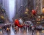 Placeholder: Brent Heighton, Giger, a large deep hole on the street, furry giant red spider climb out, crowded people run away, great composition, highly detailed, high quality