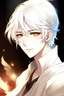 Placeholder: A boy with white hair and shining golden eyes Manhwa