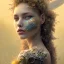 Placeholder: Portrait of beautiful girl, face dept of field,face shining, plant, metal, feathers,central weight average, CWA Dryad, fae, sidhe, ominous, nature, plants, wildflower sparkle,wildflower 3d view, facepaint, dnd character portrait, intricate, oil on canvas, masterpiece, expert, insanely detailed, 4k resolution, retroanime style, cute big circular reflective eyes, cinematic smooth, intricate detail , soft smooth lighting, soft pastel colors, painted Renaissance style,sharp fucus, bokeh,macro lens,