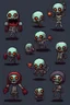 Placeholder: cute pixel undead soul sprite sheet for animation (idle, run, jump movement)