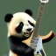 Placeholder: Carbon as a cute baby panda playing electric guitar with long hair, by pixar