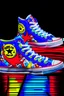 Placeholder: A converse sneaker, superman animation all over sneaker