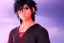 Placeholder: Sasuke Uchiha, Black hair, Portrait, Red Sharingan eyes, japanese, cave background