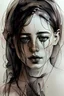 Placeholder: watercolor sketch by <agnes cecile><Jenny Saville> inks,women,painting, black,body
