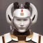 Placeholder: beautiful smooth realistic Japanese samurai robot, run on dark cosmos background, cat еye, extremely sharp detail, finely tuned detail, ultra high definition, 8 k, unreal engine 5, ultra sharp focus, accurate sword wings, positive smile, lot of details, fit within portrait, Ambiance dramatique