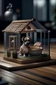 Placeholder: macro photo of dog ant in dog house on isometric model on beautiful luxury kitchen table, glass walls and tunnels in isometric perspective, photo-realistic, shot on Hasselblad h6d-400c, zeiss prime lens, bokeh like f/0.8, tilt-shift lens 8k, high detail, smooth render, down-light, unreal engine 5, cinema 4d, HDR