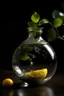Placeholder: Potion bubble with water, leaves and lemon slice inside