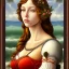 Placeholder: portrait of a beautiful brunette busty woman Sandro Botticelli style