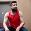 Placeholder: Volodymyr Zelensky WITH A BEARD wearing TANKTOP