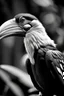 Placeholder: full hornbill fly black and white