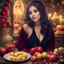 Placeholder: Yelda night ,add Hafez book, add ghajar age woman yalda night ,add hafez book, and winter fruits and dishes ,beautiful sexy girl. with bekiny sexy