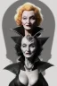 Placeholder: Marlene Dietrich as evil queen in black leather, leather, busty, cleavage, angry, stern look. character design by cory loftis, fenghua zhong, ryohei hase, ismail inceoglu and ruan jia. unreal engine 5, artistic lighting, highly detailed, photorealistic, fantasy