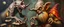 Placeholder: master oil painting with some air brush, hyena gnome goblin kobold realistic and creepy, straight from the lich lab, in the style of Escher and Titian