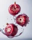 Placeholder: pomegranate are refracted under water