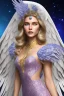 Placeholder: Flower, angel man, (detailed face )++, (detailed blue eyes)++ (long blond hair)++(pectoro visible)++(smile)++, , (two feathered wings on his shoulder blades)++, beautiful place, incredible, cosmic, colours, planet, gold, realistic, real photo, stars at night, detailed, high contrast, 8k high definition, unreal engine 5, extremely sharp details, (lighting effect, light background)++.