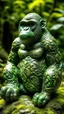 Placeholder: A green nature elemental gorilla designed in native American petroglyphs painted by Cai Jia