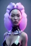 Placeholder: Portrait, Front image, cyberpunk Asian woman with rabbit mask, black pink color, latex dress, highly detailed, concept art, smooth, unreal engine 5, god rays, ray tracing, RTX, lumen lighting, ultra detail, volumetric lighting, 3d, finely drawn, high definition, high resolution.