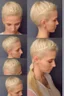 Placeholder: blond narrow braided ponytail, (Choppy Pixie:1.3)