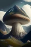 Placeholder: A huge mushroom growing out of a mountain