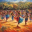 Placeholder: In vibrant colors, the dancers take the floor, Their feet tap to rhythms from ancient lore, Oh, kulu natume, dance of gods so true, Celebrate the harvest, in rhythms we move,