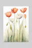 Placeholder: A minimalist watercolor painting of a group of poppies and tulips with a white background, inspired by the work of Luke Chueh. The flowers are losing their petals, but remain beautiful in their imperfection. The muted colors evoke a sense of poetry and spiritual evolution, while the connectedness of the flowers is emphasized by their placement on a postage stamp. This painting would make a great addition to any Pinterest board.