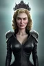 Placeholder: Cersei Lannister as evil queen in black leather coat, busty, cleavage, voluptuous, lena headay, angry, stern look. character design by cory loftis, fenghua zhong, ryohei hase, ismail inceoglu and ruan jia. unreal engine 5, artistic lighting, highly detailed, photorealistic, fantasy