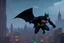 Placeholder: Batman fighting King Kong in New York.