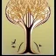 Placeholder: pastel with brown color cream color themed trees with birds art nouveau