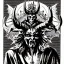 Placeholder: Devil demon satan king knights war code prophecy black and white antichrist