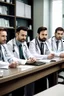 Placeholder: A group of male doctors sitting at a desk