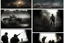 Placeholder: Masterpiece1:5)(Fineart), (award-winning:1.5), highest quality, (ultra realism:1.5) war journalism(,(by Tim Page and Hoorst Faas:1.5))(photorealistic:1.8),RAW pictures (Eastern Ukraine:(panel one:the moment after a battle ends, horrors of war, wounded men),(2nd panel, cinematic shot of men sitting in trench with 1000 yard stare (focus on their eyes:1.5)),(the third panel shows troops tired but hyper alert), (the fourth panel shows the sky is filled with incessant, fire and smoke,)