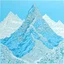 Placeholder: A cyan mountain in winter season covered in ice and snow designed in Mehndi design painted by Katsushika Hokusai