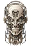 Placeholder: Realistic, beige, cyberpunk, biomechanical frontal frame no background