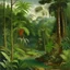 Placeholder: A jungle on an island painted by Henri-Robert Bresil