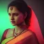 Placeholder: full frame photo of a girl in saree in dark room with neon light ,hyperrealistic,detailed,8k,cinematic