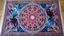 Placeholder: a beautiful rug with essential sacred geometry and cosmic cold colours