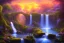 Placeholder: island waterfall palms twigs spring sunset flower bridge buterflies