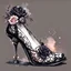 Placeholder: watercolor drawing gothic black women's shoes, black lace, pearls, black roses, on a white background, Trending on Artstation ::{creative commons}:: Illustration :: Color Grading:: Filmic, Nikon D750, Brenizer Method, Perspective, Depth of Field, F/2.8, Lens Flare, Tonal Colors, 8K, Full-HD, ProPhoto RGB, Perfectionism, Rim Lighting, Natural Lighting, Soft Lig