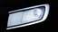 Placeholder: vehicle headlight(with chrome trim) on black background, add details and inner glow
