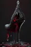 Placeholder: dark fantasy, intricate cover, a whimsical fairytale, shoe made of glass with blood inside and a single drop running over its side