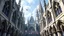 Placeholder: Gothic Architecture Fantasy with pointed arches, ribbed vaults, flying buttresses and stained glass windows